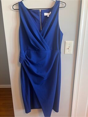 Siena Royal Blue Draped Midi Dress